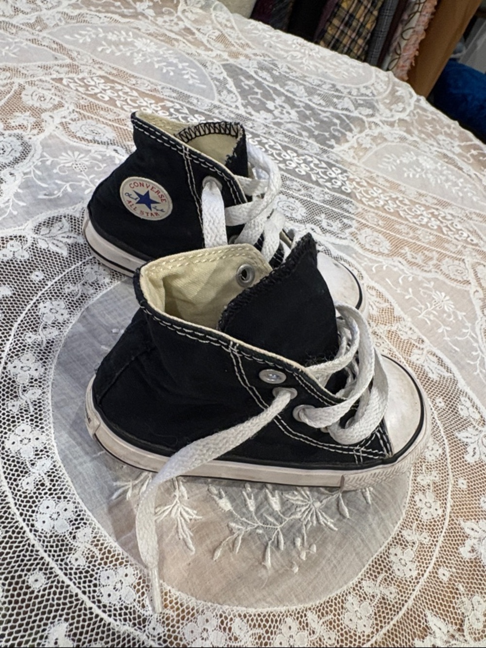 Converse Black Kids High-Top Sneakers with White Laces